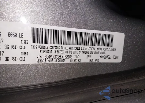 2014 Dodge Grand Caravan Sxt z USA, uszkodzony, nr VIN 2C4RDGCG2ER122160